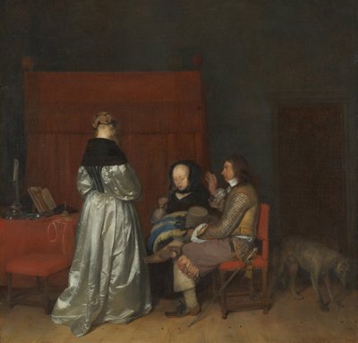 Three Figures conversing in an Interior The Paternal Admonition by Gerard Ter Borch the Younger