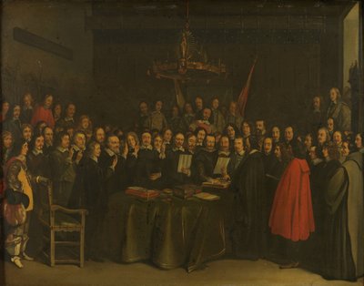 Ratification of the Peace of Münster between Spain and the Dutch Republic in the Town Hall of Münster, 15 May 1648 by Gerard ter Borch (II) (copy after)