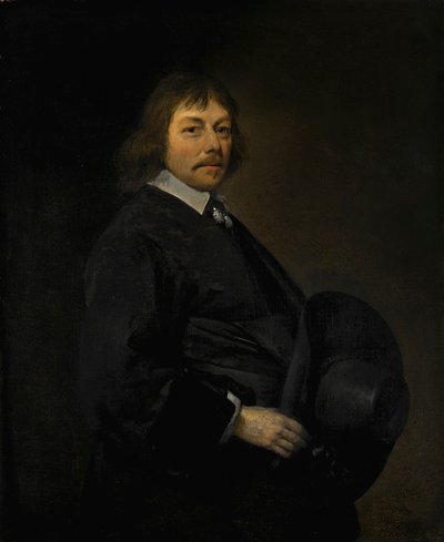 Portrait of a Man Holding His Hat by Gerard ter Borch