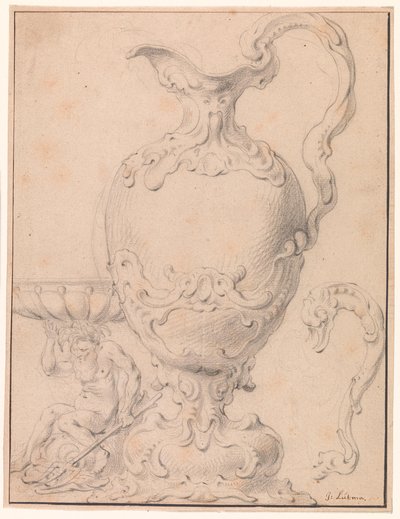 Design for a Vase, a Salt Cellar, and a Handle by Gerbrand van den Eeckhout