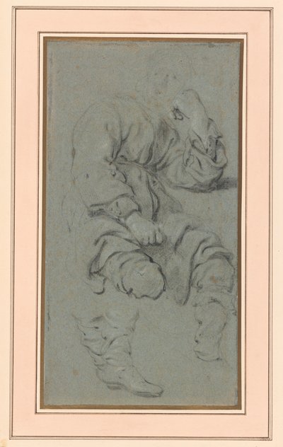 Study of a Seated Man, for a figure in the painting of the Prophet Elisha and the Shunammite Woman on Mount Carmel by Gerbrand van den Eeckhout