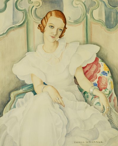 Portrait of a Lady, half length by Gerda Marie Frederike Wegener