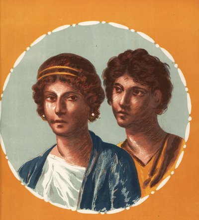 Portrait of a Man and Woman from an Unidentified House in Pompeii by Geremia Discanno