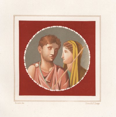 Portrait of a Man and Woman from an Unidentified House in Pompeii by Geremia Discanno