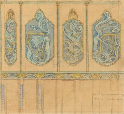 Draft for the Dining Room at Lagåsen by Gerhard Munthe