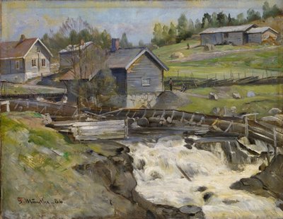 Waterfall at Stange in Hedmark by Gerhard Munthe