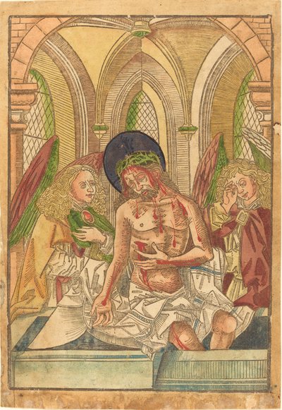 Christ in the Tomb with Two Angels by German 15th Century
