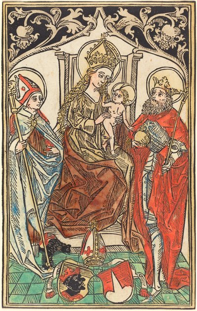 The Madonna and Child Enthroned, with Saints Corbinian and Sigismund by German 15th Century