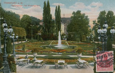 Frankfurt, Palmengarten, The Flower Parterre. Postcard Sent in 1913 by German Photographer