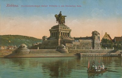 Monument to Kaiser Wilhelm I, Koblenz. Postcard Sent in 1913. by German Photographer
