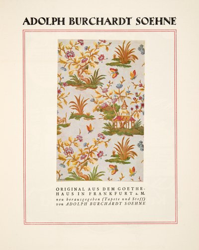 Advertisement for Adolph Burchardt Sons, from Styl, published 1922 by German School