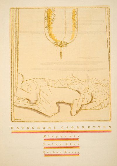 Advertisement for Batschari Cigarettes, from Styl, pub.1922 by German School