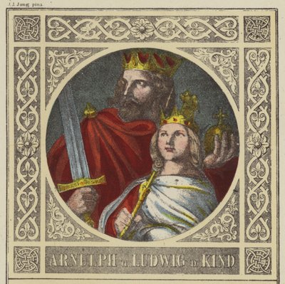 Arnulph and Ludwig the Child, 887-899 and 899-911 by German School