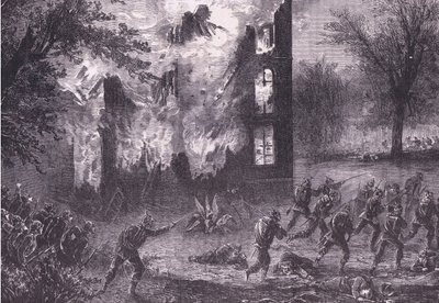 Attack on an advanced French position, Cassells History of the War between France and Germany published by Cassell and Company Limited, c.1890 by German School