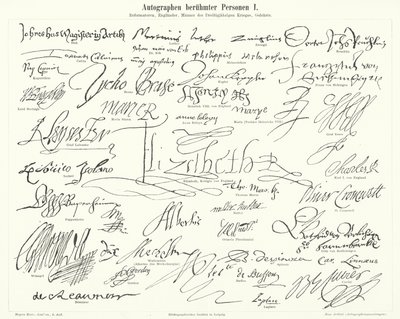 Autographs of Famous People: Prominent Figures of the Protestant Reformation, Britain, the Thirty Years War and Scientists by German School