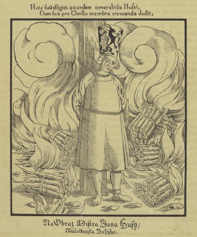 Bohemian Christian Reformer Jan Hus Being Burned at the Stake, Constance, 6 July 1415 by German School