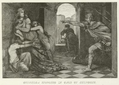 Brunhilda Surprised in Paris by Chilperich by German School