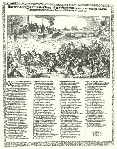 Cartoon Depicting Jesuits Driven Out of Bohemia and Hungary in 1620 at the Start of the Thirty Years War by German School