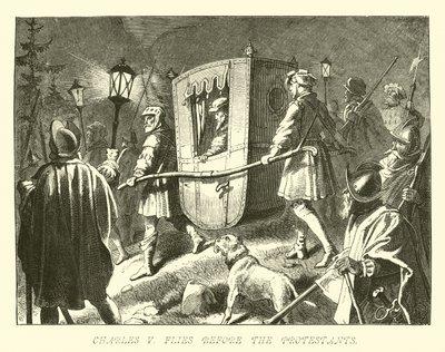 Charles V Flies Before the Protestants by German School