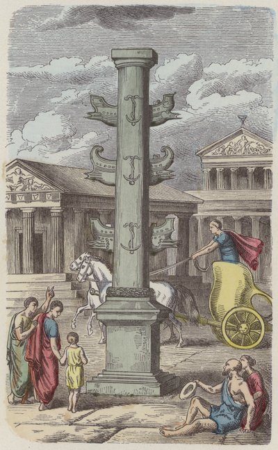 Column commemorating a Roman naval victory by German School