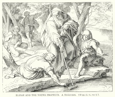 Elijah and the Young Prophets (engraving) by German School