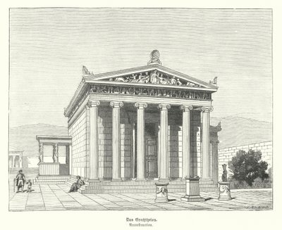 Erectheion, temple dedicated to Athena and Poseidon on the Acropolis, Athens, Ancient Greece by German School