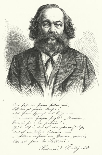 Ferdinand Freiligrath, German poet, translator and liberal political agitator by German School