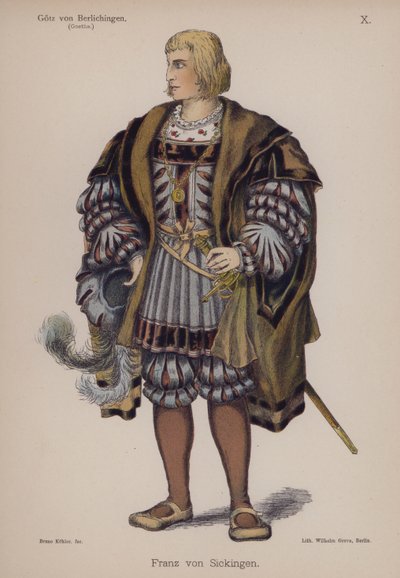 Franz von Sickingen, from Gotz von Berlichingen by Goethe by German School