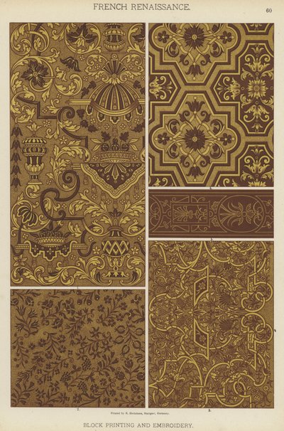 French Renaissance, Block Printing and Embroidery by German School