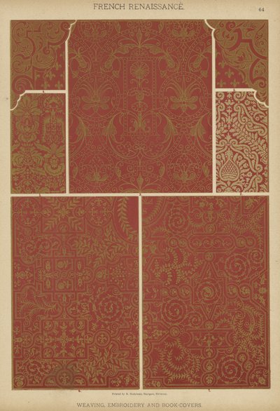 French Renaissance, Weaving, Embroidery and Book-Covers by German School