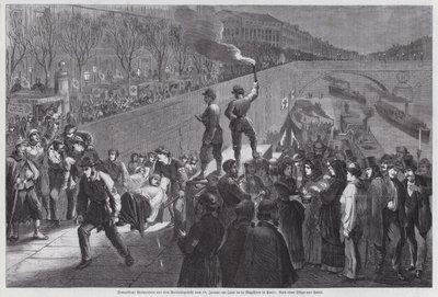 French Soldiers Wounded in the Final Unsuccessful Attempt to Break Out from the Siege of Paris Arriving at the Quai de la Megisserie, Franco-Prussian War, January 1871 by German School