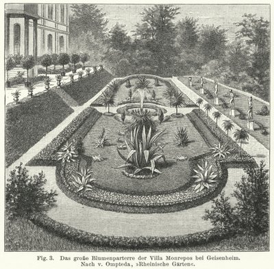 Garden Design: Large Parterre at Monrepos, Estate of Banker and Amateur Astronomer Heinrich Eduard von Lade, Geisenheim, Germany by German School