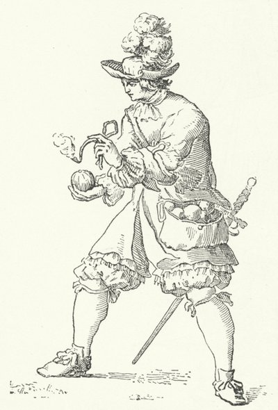 Grenadier with a hand grenade by German School