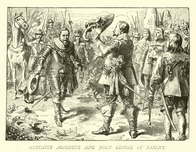Gustavus Adolphus and John George of Saxony by German School