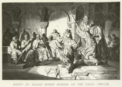 Henry III Places Bishop Suidger on the Papal Throne by German School