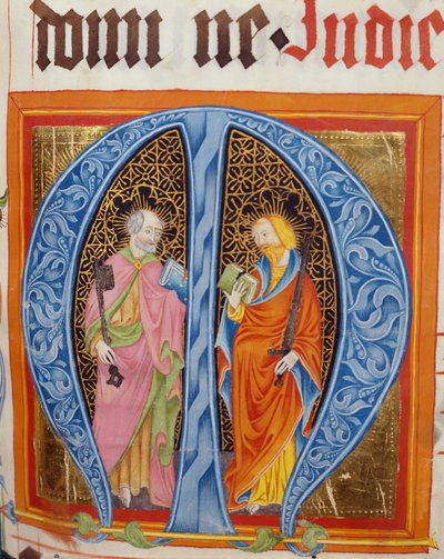 Historiated Initial M with Saints Peter and Paul, from the Gradual of Friedrich Zollner of Langenzenn, 1439-42 by German School