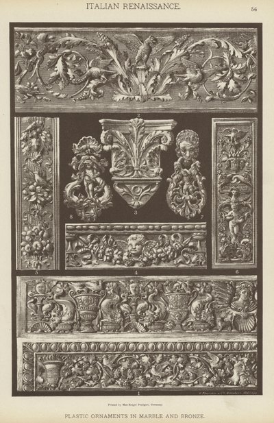 Italian Renaissance, Plastic Ornaments in Marble and Bronze by German School