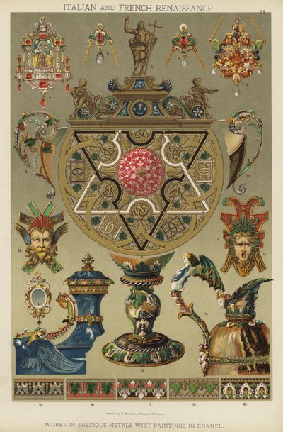 Italian and French Renaissance, Works in Precious Metals with Paintings in Enamel by German School