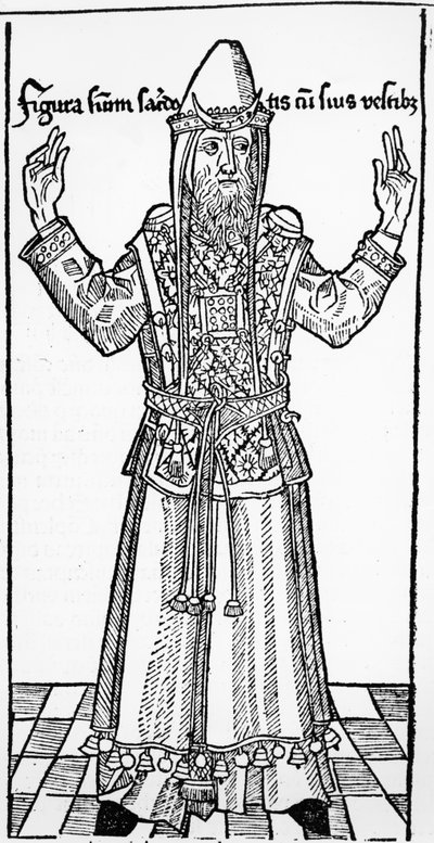 Jewish High Priest, from Liber Chronicarum by Hartmann Schedel, published in Nuremberg by German School