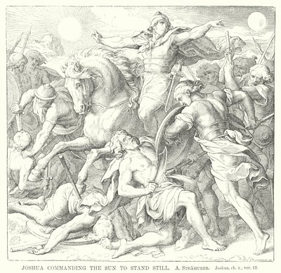 Joshua Commanding the Sun to Stand Still (engraving) by German School