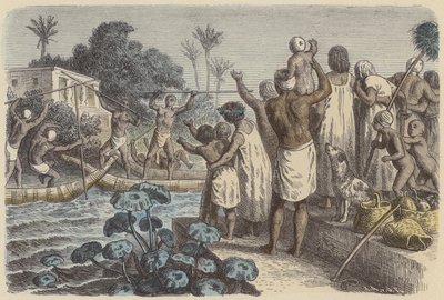 Jousting on boats in Ancient Egypt by German School