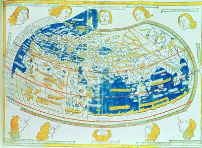 Map of the world, based on descriptions and co-ordinates given in 