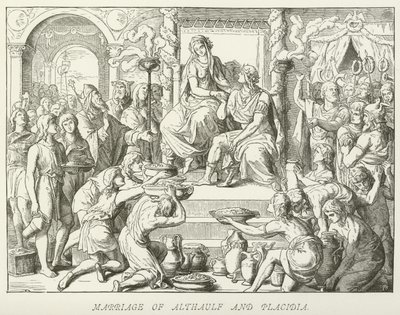 Marriage of Althaulf and Placidia by German School