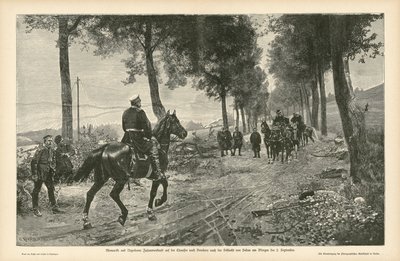 Meeting of Bismarck and Napoleon III after the Battle of Sedan, Franco-Prussian War, 2 September 1870 by German School