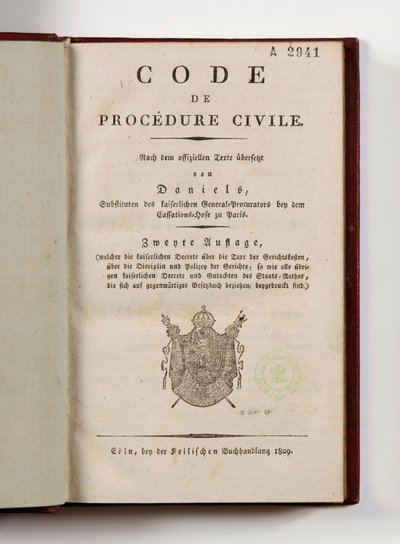 Napoleonic Code of Civil Procedure for the French Departments of the Rhine Left Bank by German School