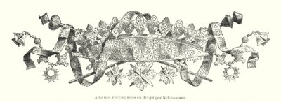 Ornament found by German archaeologist Heinrich Schliemann during his excavations of the site of ancient Troy by German School