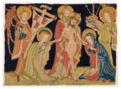 Part of Altar Frontal Tapestry Depicting the Holy Trinity, the Virgin, St John and Two Angels, from Nuremberg, c.1420 by German School