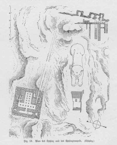 Plan of the Sphinx and the Sphinx Temple, Giza, Egypt by German School