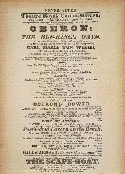 Playbill of the first performance of 