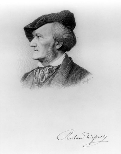 Portrait of Richard Wagner (1813-83) German Composer, Engraved by Robert Reyher (1838-77) by German School